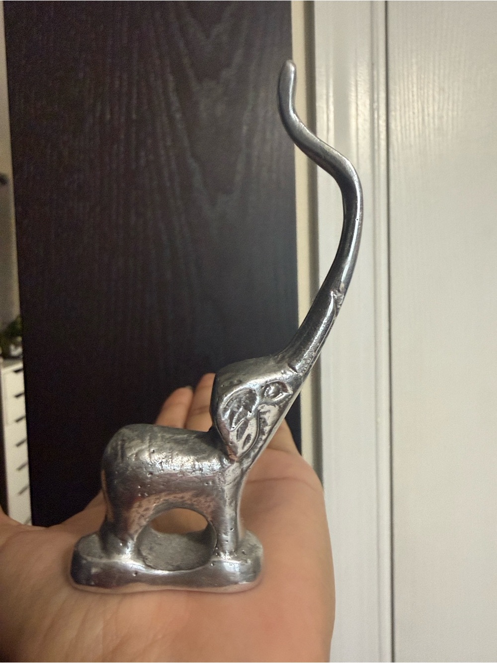 Silver Elephant Figurine Decorative Accent